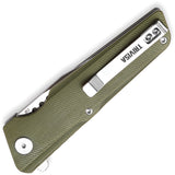 TRIVISA Orion Linerlock OD Green G10 Folding D2 Steel Pocket Knife TY01GDG