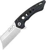 TRIVISA Mensae Linerlock Black & Blue G10 Folding 154CM Pocket Knife TY04BB154G