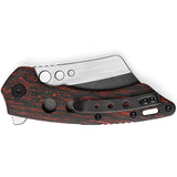 TRIVISA Mensae Linerlock Black & Red G10 Folding 154CM Pocket Knife TY04RB154G