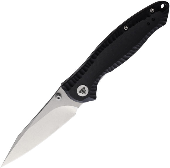TRIVISA Delphinus Linerlock Black G10 Folding 14C28N Steel Pocket Knife TY13BG14
