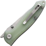 TRIVISA Delphinus Linerlock Jade G10 Folding 14C28N Steel Pocket Knife TY13G14