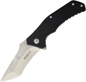 Proelia Linerlock Black G10 Folding D2 Knife 030