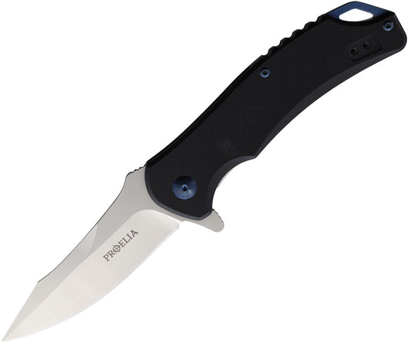 Proelia Black G10 Linerlock S35VN Folding Knife + Nylon Sheath 060