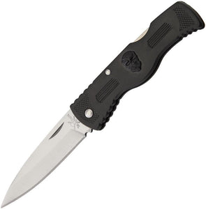 Frost Cutlery Tac Xtreme Lockback Stainless Folding Black Skull Knife