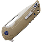 Proelia Linerlock Tan G10 Folding D2 Knife 903