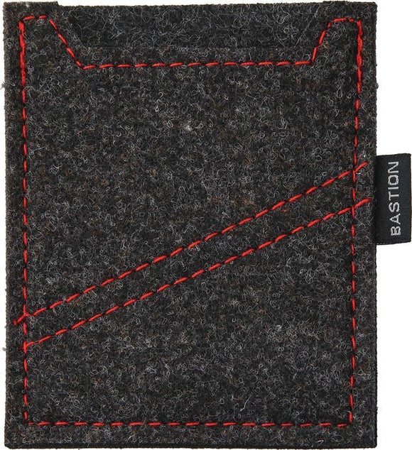 Bastion Minimalist Men's Wallet Felted Wool Red Stitching One Pocket EDC