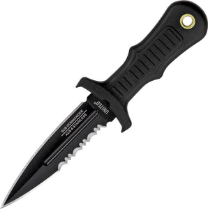United Cutlery Sub Commander Black TPR Handle Fixed Blade Mini Boot Knife 2724