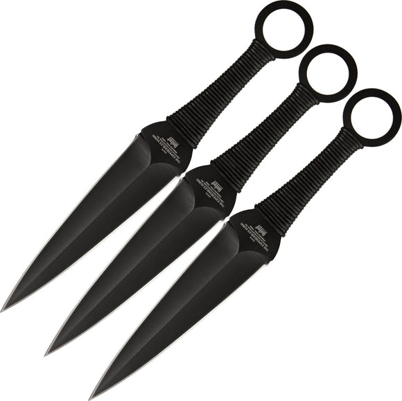 United Cutlery 3PC Fixed Blade The Expendables BLK Kunai Throwing Knife Set 2772