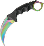 United Cutlery 8.75" Rainbow Fixed Blade Honshu Karambit Black Handle Knife 3113