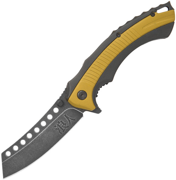 United Cutlery Ronin Bushido A/O Yellow Linerlock Blackwash Folding Knife 3218