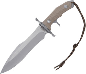 United Cutlery Rambo Last Blood Bowie Tan Micarta 7Cr17 Fixed Blade Knife 3461