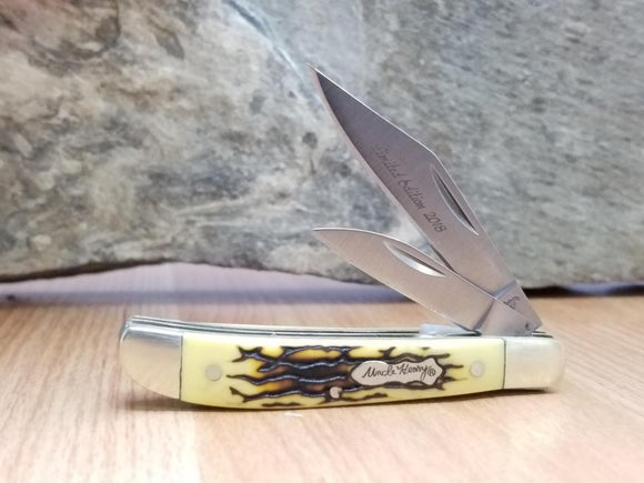 Schrade Uncle Henry Peanut 2018 Stag Stainless Folding Pocket Knife