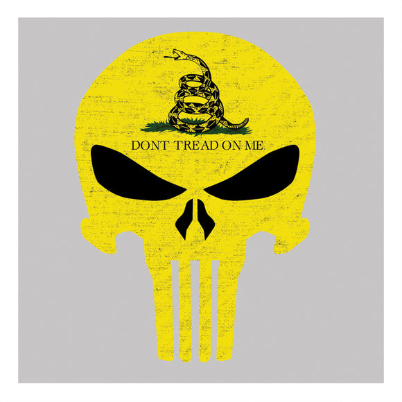 United States Tactical Black & Yellow Don't Tread On Me Skull Design Sticker BS754
