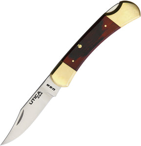 Utica Original II Brown Wood Lockback Folding Pocket Kife 111710cp