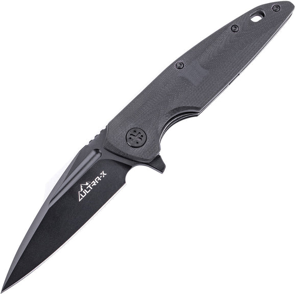 ultra-x bat linerlock black G10 folding 440C steel pocket knife