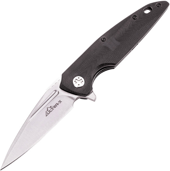 ultra-x bat linerlock black G10 folding D2 steel blade pocket knife