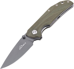 Ultra-X Rye Linerlock OD Green G10 Handle Folding 440C Steel Blade Pocket Knife