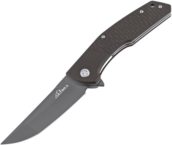 Ultra-X Rhino Linerlock Black G10 Handle Folding 9Cr18MoV Steel Blade Pocket Knife