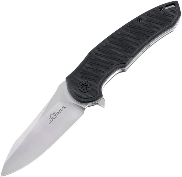 Ultra-X Vulture Linerlock Black G10 Handle Folding D2 Steel Blade Pocket Knife