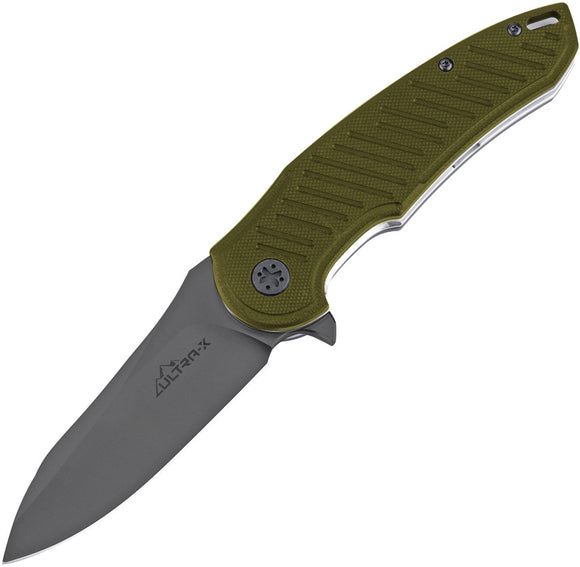 Ultra-X Vulture Linerlock OD Green G10 Handle Folding D2 Steel Blade Pocket Knife