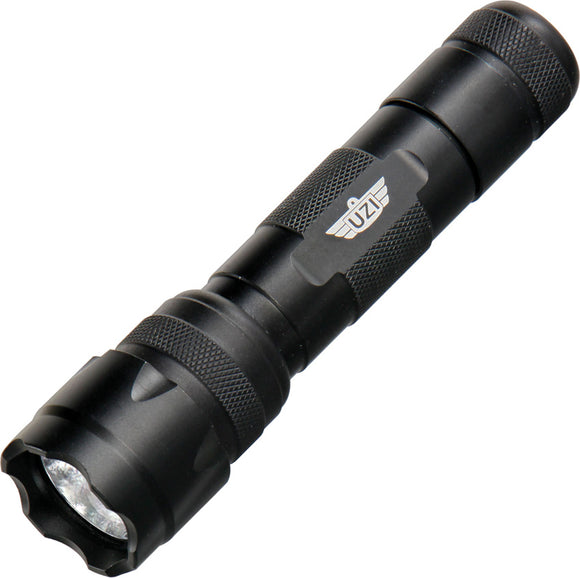 UZI Black Aluminum CREE LED Tactical Flashlight w/ Sheath UZI3W