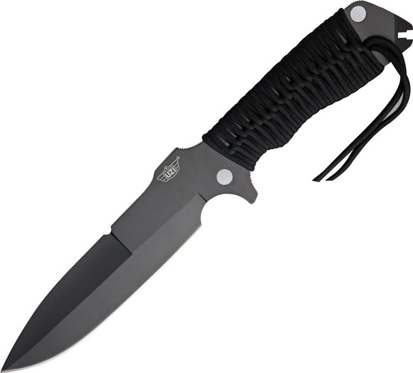 UZI Field Commander 1pc Black Tactical Fixed Blade Knife w/ Sheath FXB002