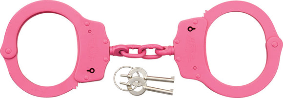 Uzi Handcuffs Pink finish Steel Doubel Lock HCCPK