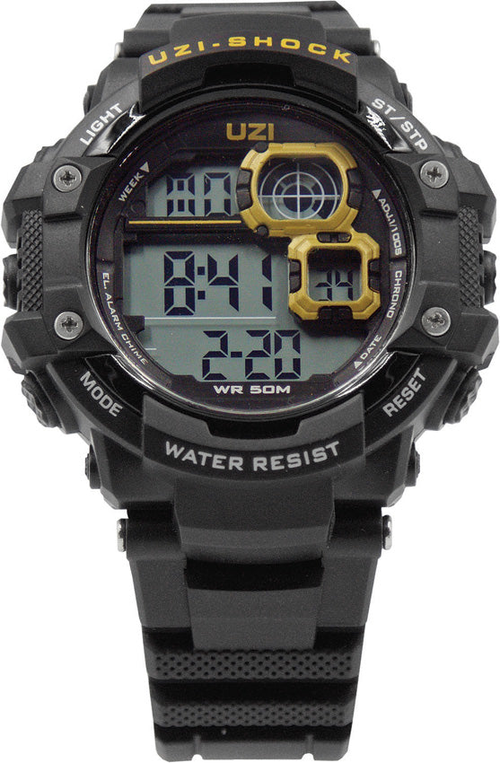 UZI Black & Orange Shock Digital Watch Water Resistant WZS02