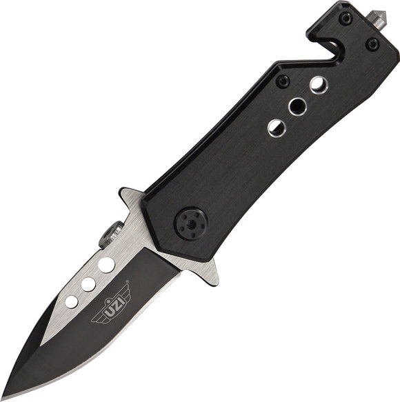 UZI Zaka Micro Black Rescue Folding Stainless Pocket Knife KFDR010