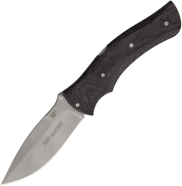 Viper Start Lockback Black Micarta Handle Stonewash Folding N690Co Knife 5850CN