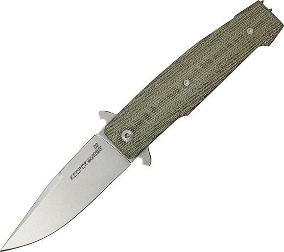 Viper Keeper Linerlock Green Micarta Handle D2 Steel Folding Knife 5880CV