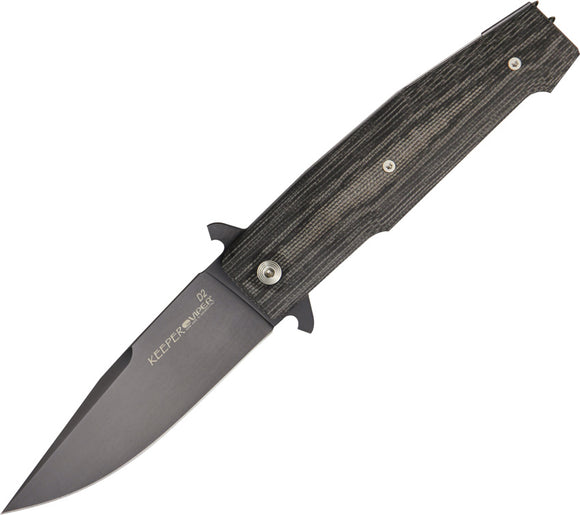 Viper Keeper Linerlock Black Micarta Handle PVD D2 Steel Folding Knife 5890CN