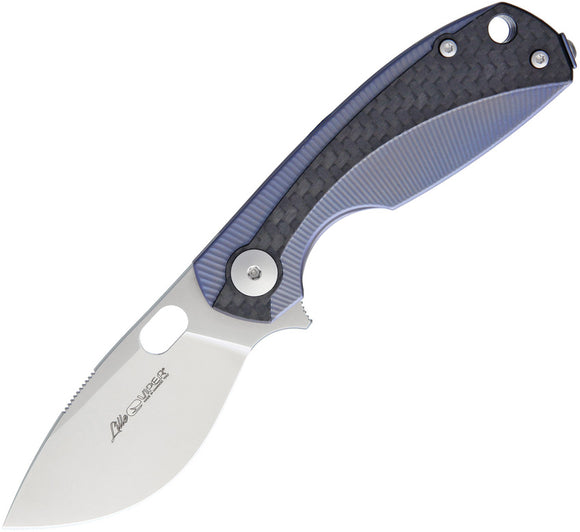 Viper Lille Framelock Carbon Fiber & Blue Titanium Handle Folding Knife 5962BLFC