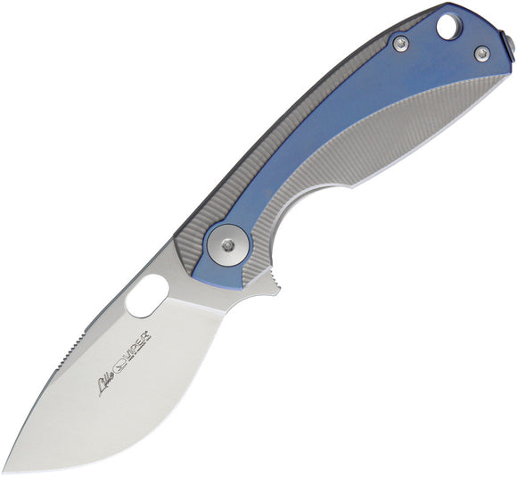 Viper Lille Framelock Titanium Blue Handle Bohler M390 Folding Knife 5962TIBL