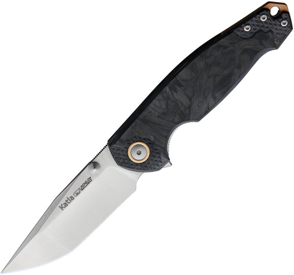 Viper Katla Linerlock Marbled Carbon Fiber M390 Folding Knife 5980fcm3d
