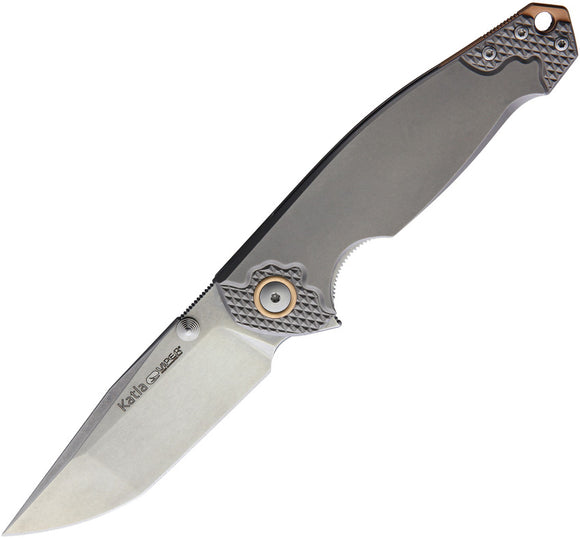 Viper Katla Linerlock Gray Titanium M390 Folding Knife 5982ti3d