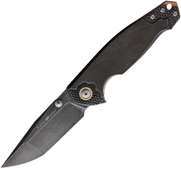 Viper Katla Linerlock Black Titanium Stonewashed M390 Folding Knife 5984ti3d