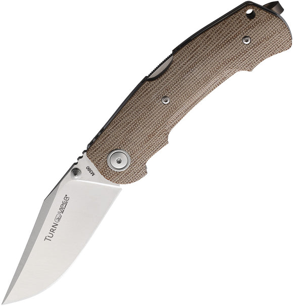 Viper Turn Folding Knife Lockback Brown Micarta Bohler M390 Clip Pt Blade 5988CN
