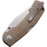 Viper Turn Folding Knife Lockback Brown Micarta Bohler M390 Clip Pt Blade 5988CN