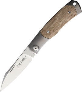 Viper Hug Micarta Canvas Titanium Slipjoint M390 Folding Knife 5994cn