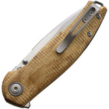 Viper Vale Linerlock Flammed Poplar Wood Folding CPM-MagnaCut Knife 6004PI