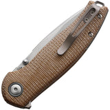 Viper Vale Linerlock Natural Micarta Folding CPM-MagnaCut Pocket Knife 6006CN