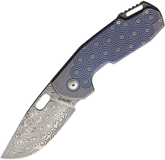 Viper Odino Framelock Blue Titanium Folding Damascus Knife 5918bsw