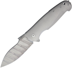 Viper Italo Framelock Gray Titanium Handle Damascus Steel Folding Knife A5944T  -On Sale