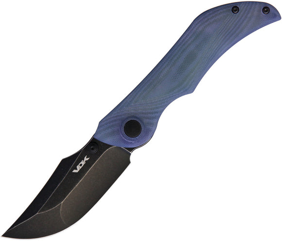VDK Knives Talisman Linerlock Blue G10 Folding Knife 020