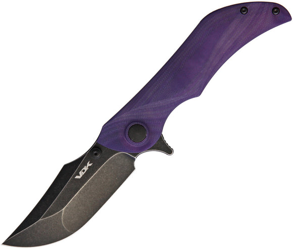 VDK Knives Talisman Linerlock Purple G10 Folding Knife 027