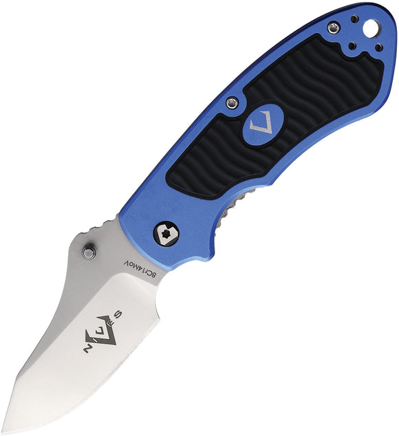 V NIVES Stout Linerlock Blue Aluminum Folding 8Cr14MoV Pocket Knife 03088
