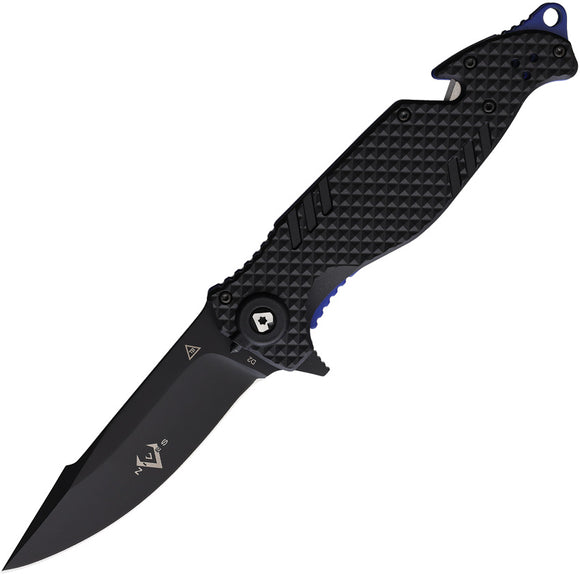 V NIVES Trail Blazer Linerlock Black FRN Folding D2 Steel Pocket Knife 03096