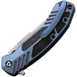 V NIVES Tectonic Pocket Knife Linerlock Blue Titanium/CF Folding S35VN 16TICFPBL