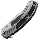 V NIVES Tectonic Pocket Knife Linerlock Gray Titanium/CF Folding S35VN 16TICFP
